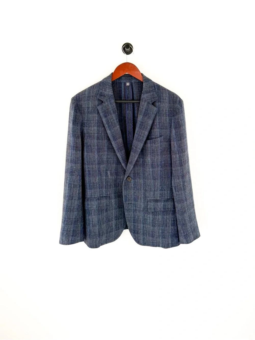 NEW Bonobos Men's Blue Plaid Italian Wool Blazer Lightweight Hopsack 40S Slim